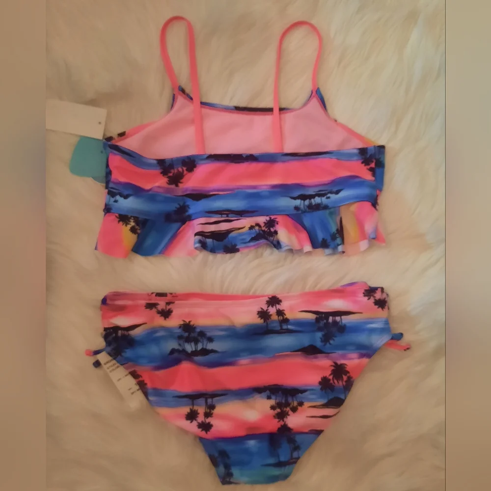 Tropical Sunset Kids Swim Set -Mid Kini Size: 16 - NWT